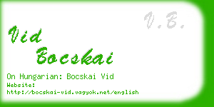 vid bocskai business card